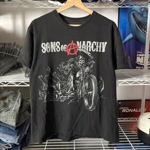 Sons of Anarchy Grim Reaper Motorcycle Reaper T Shirt Mens Large Black